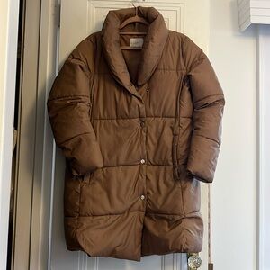 Ann Taylor LOFT tan puffer coat XS
